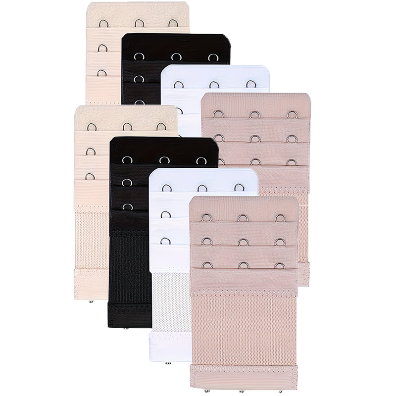 Nursing Bra Clip - 8個入り レディース 無地 伸縮性ブラエクステンダー | 3フック調節可能なベルトバックル、プラスサイズ、ローカットブラ、授乳用、日常用