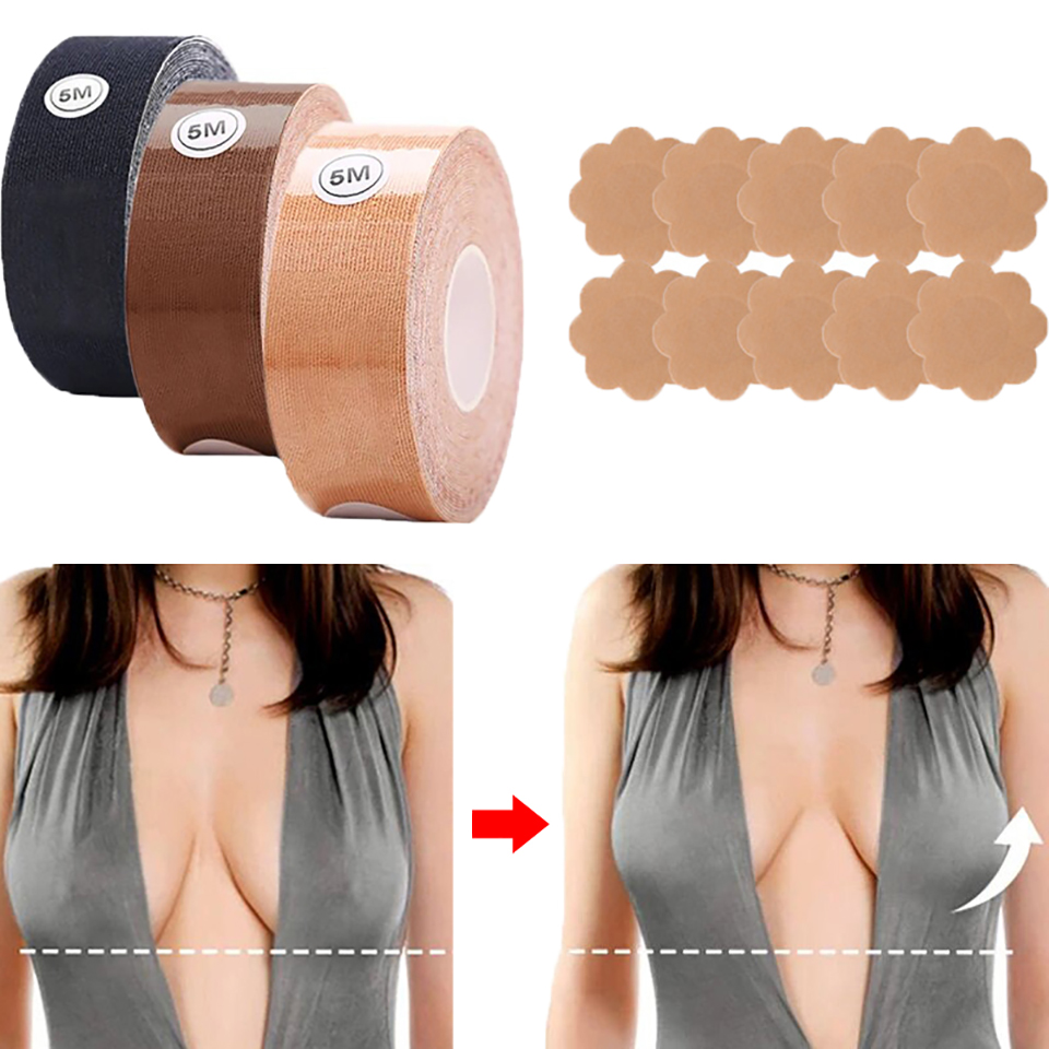 Backless Bra Sticky - 見えないバストアップテープ シリコン粘着式プッシュアップテープ 背中開きストラップレスドレス用 粘着ブラジャー 大きな胸用