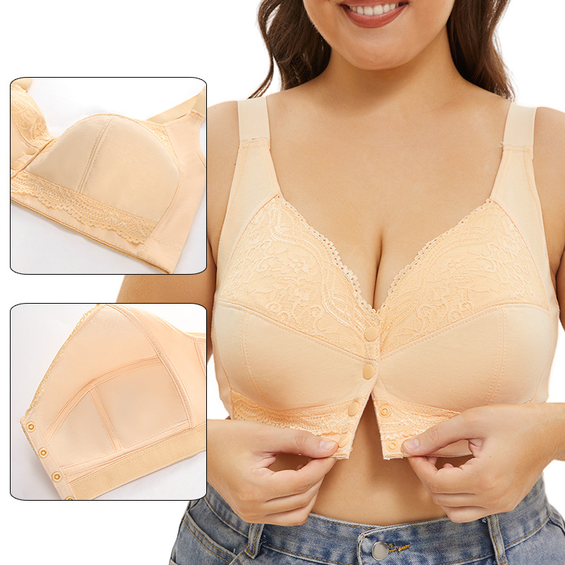 Lace Bralette Set - A-G カップ女性プラスサイズのブラジャーフロント閉鎖プッシュアップワイヤーフリーブラジャーセクシーなワイヤレスレース通気性 Bralette 下着ランジェリー