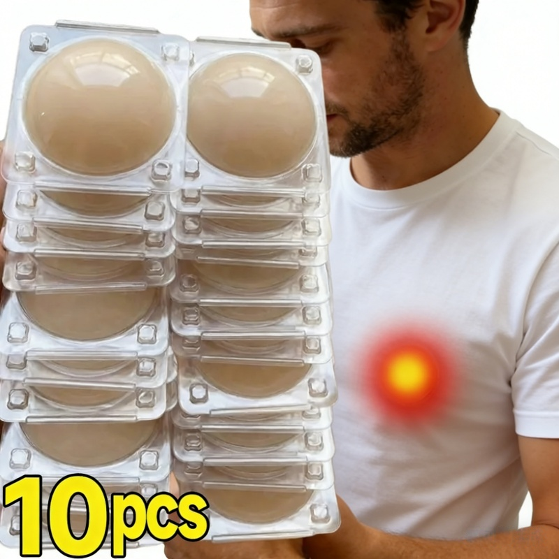 Strapless Bra Adhesive - 2/10 個男性用乳首カバー目に見えないシリコーン胸パッド抗突起乳首パッチ再利用可能な粘着胸ステッカースポーツ