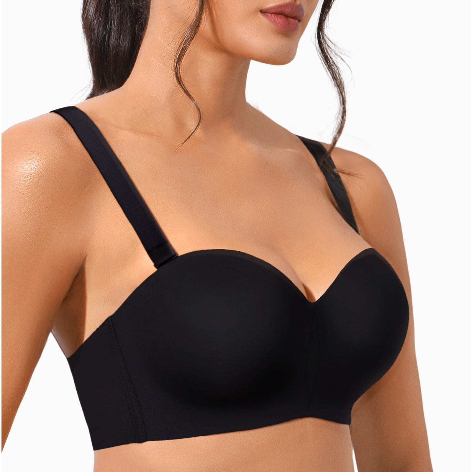 Convertible Bra Multiway - 新作セクシープッシュアップブラ ストラップレス調整可能滑り止めブラ コンバーチブルストラップ マルチウェイアンダーワイヤーブラ B C