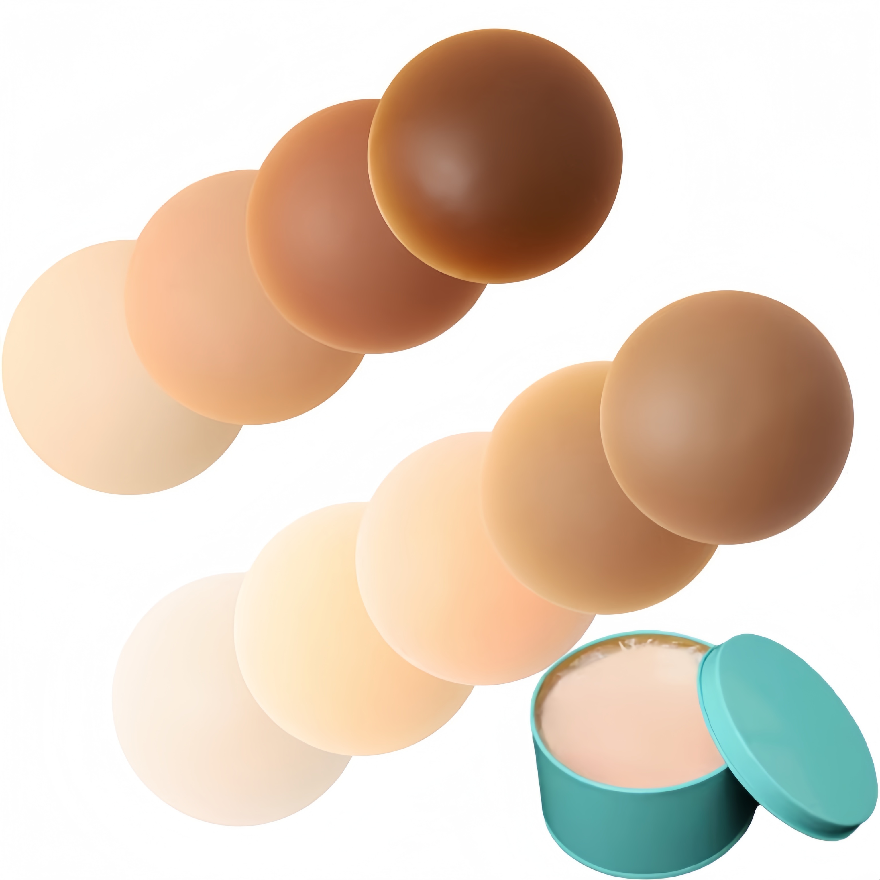 Strapless Bra Adhesive - 再利用可能なシリコン粘着ニップルカバー、見えないブラパッド、ニップルシール、バストテープ、女性用乳首シール、ニップレスカバーアップ