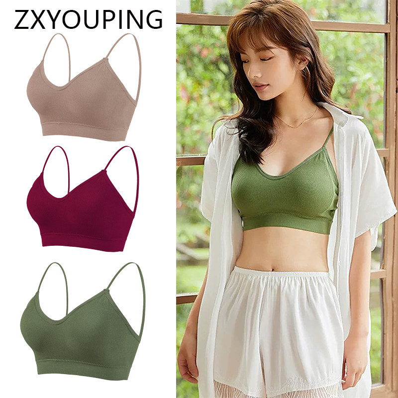 Cotton Bra Everyday - 女性用のシームレスなワイヤーブラ,スポーツ,ランニング,エンハンスメント,パッド入りベスト,ジム用,伸縮性