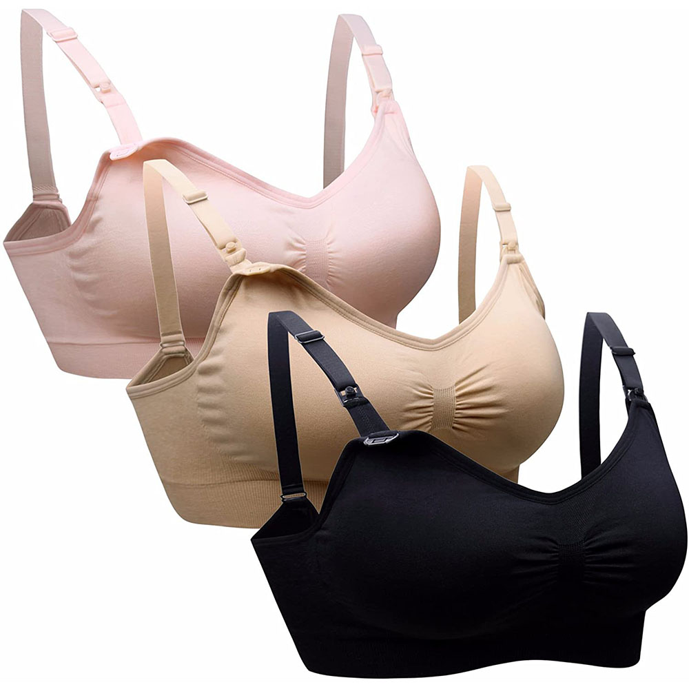Nursing Bra Clip - レディースマタニティ授乳ブラジャー母親のシームレスなクリップダウンプッシュアップ睡眠ブラレット授乳下着用