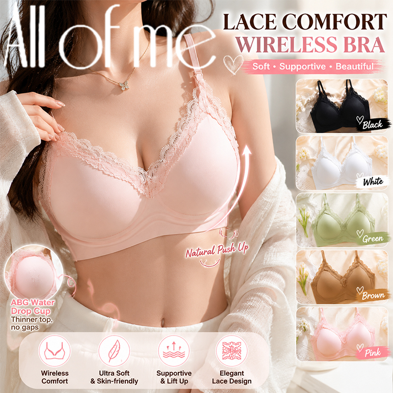 Sleep Bra Bralette - ワイヤーフリーシームレスブラレット 女性用 Vネック 花柄レースエッジパッド入りブラジャー 調節可能なスパゲッティストラップ 日常睡眠用ランジェリー
