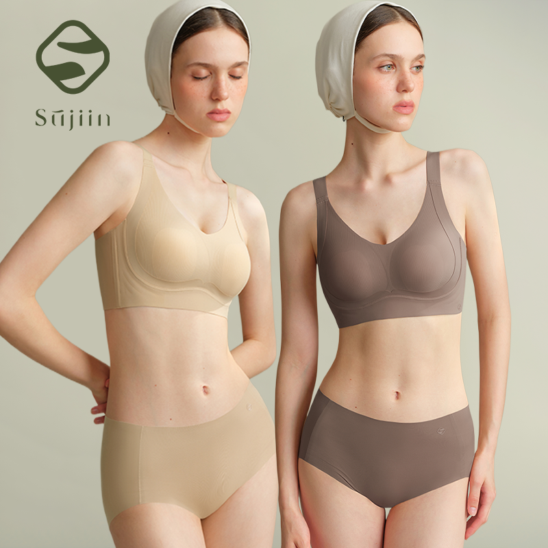 Minimizer Bra Women - SUJIIN 女性のプラスサイズプッシュアップミニマイザーブラジャーワイヤレスサポート大きな胸のブラジャー女性シームレスな大きいサイズのブラレット XM031