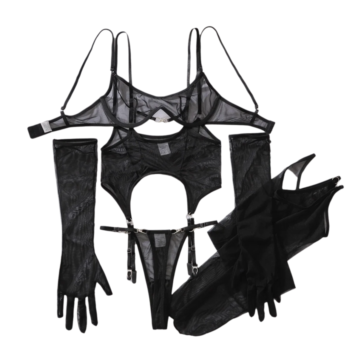 Sheer Mesh Bra - セクシーなメッシュ通気性ランジェリーストッキング女性用シェイピング女性用ソリッドカラーシアーブラジャーとショーツセット LG-0061