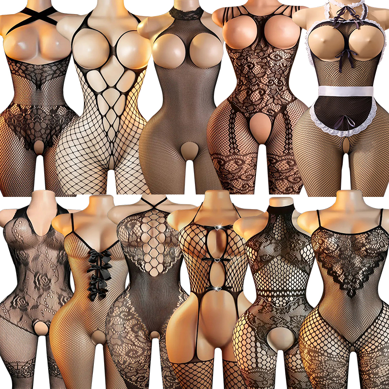 Sheer Mesh Bra - 女性ベビードールドレスセクシーなボディランジェリーメッシュボディスーツ透明クロッチレスエキゾチックアパレルエロ衣装オープンクロッチ下着
