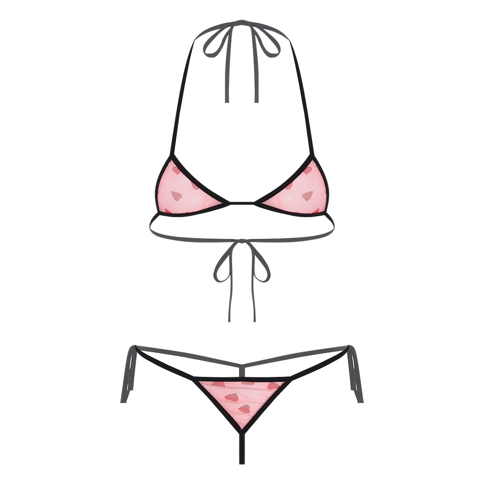レディース マイクロミニビキニ ランジェリー 下着セット プ - Sheer Mesh Bra のレビューと価格