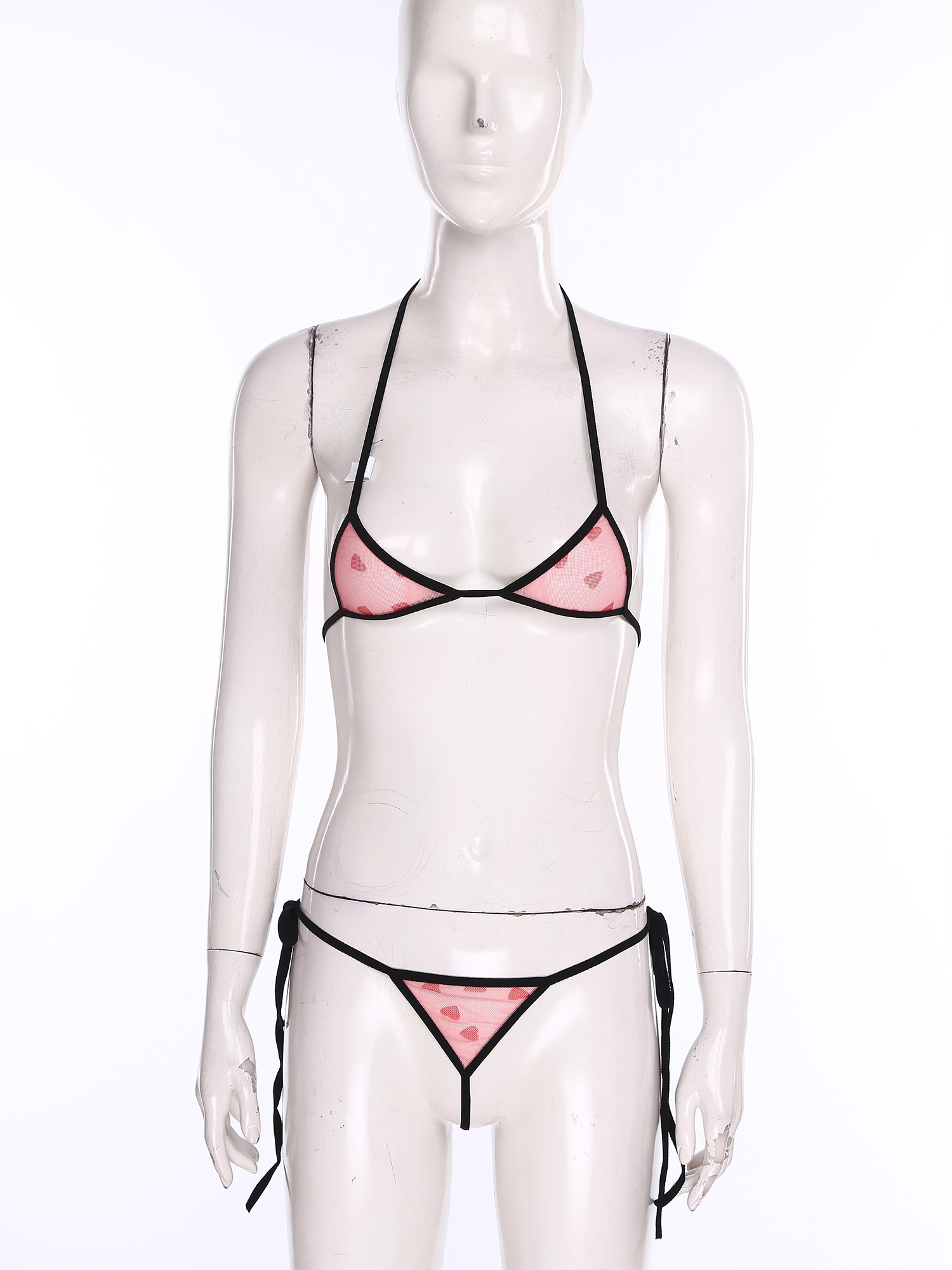 レディース マイクロミニビキニ ランジェリー 下着セット プ - Sheer Mesh Bra のレビューと価格