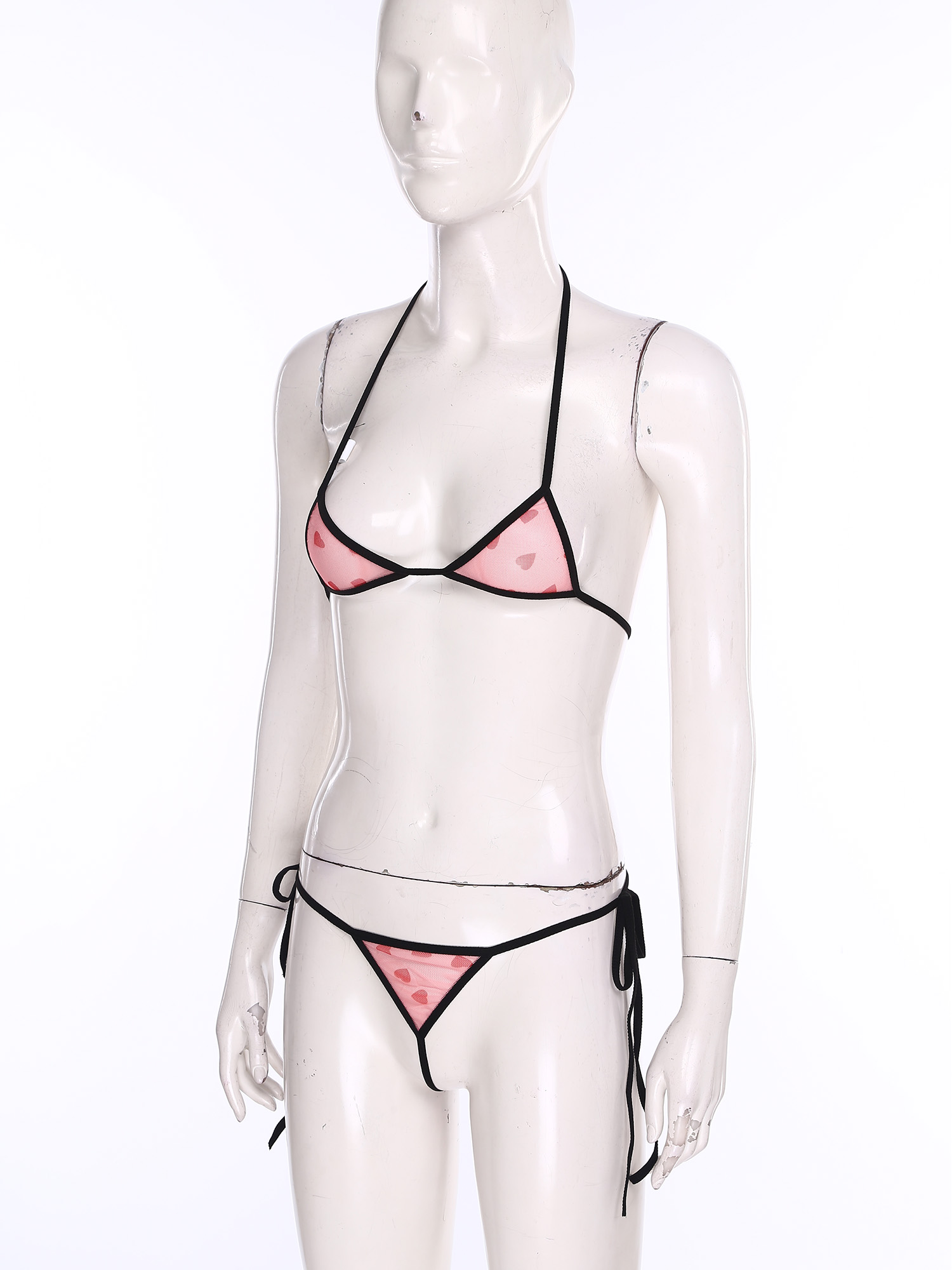 レディース マイクロミニビキニ ランジェリー 下着セット プ - Sheer Mesh Bra のレビューと価格