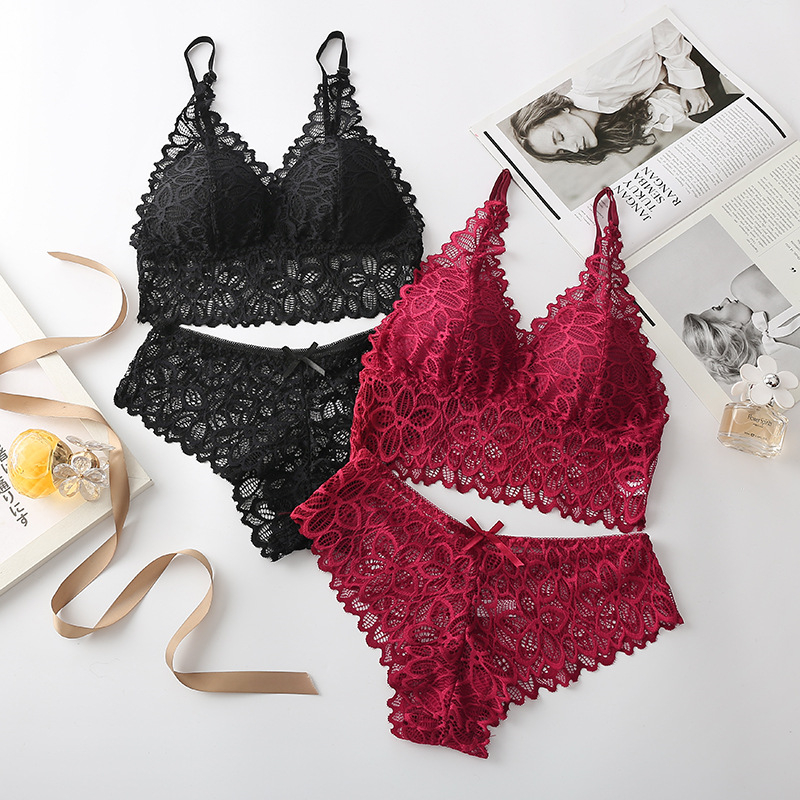 セクシーなレースのブラジャー女性下着セットキャミソール背中の - Sleep Bra Bralette のレビューと価格