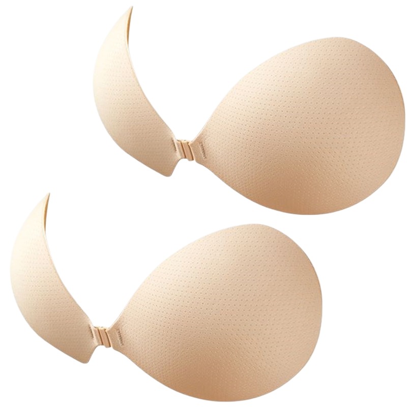 プッシュアップ粘着ブラ 厚め シリコン製バストアップパッド  - Backless Bra Sticky のレビューと価格