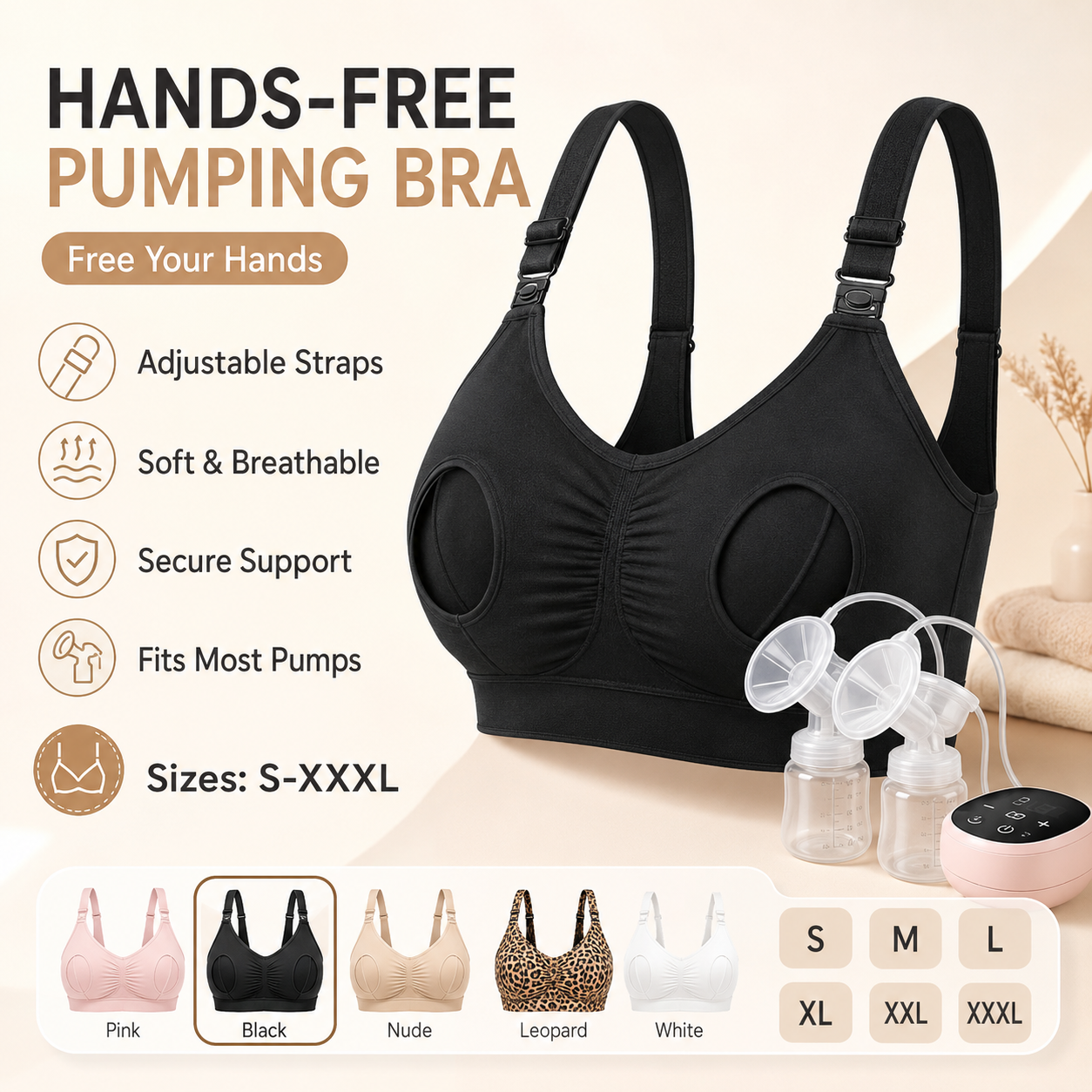 ハンズフリーポンピングブラ、調節可能な授乳ブラ、搾乳器対応、 - Nursing Bra Clip のレビューと価格