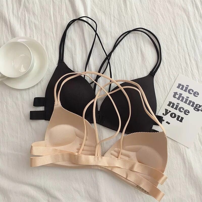 ワイヤーなしの腕立て伏せブラ,三角カップ,フロントバックル, - Wirefree Bra Comfort のレビューと価格