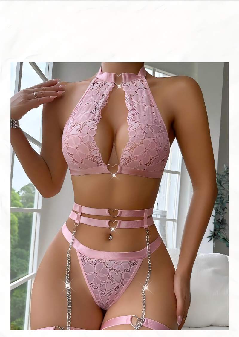 セクシーなランジェリーセット、プッシュアップレースガーターラ - Minimizer Bra Women のレビューと価格