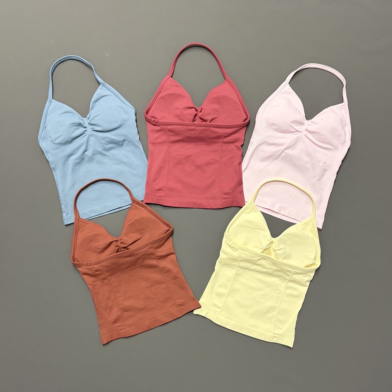 ジム女性用スポーツタンクトップ シームレス ホルターストラッ - Sports Bra Racerback のレビューと価格