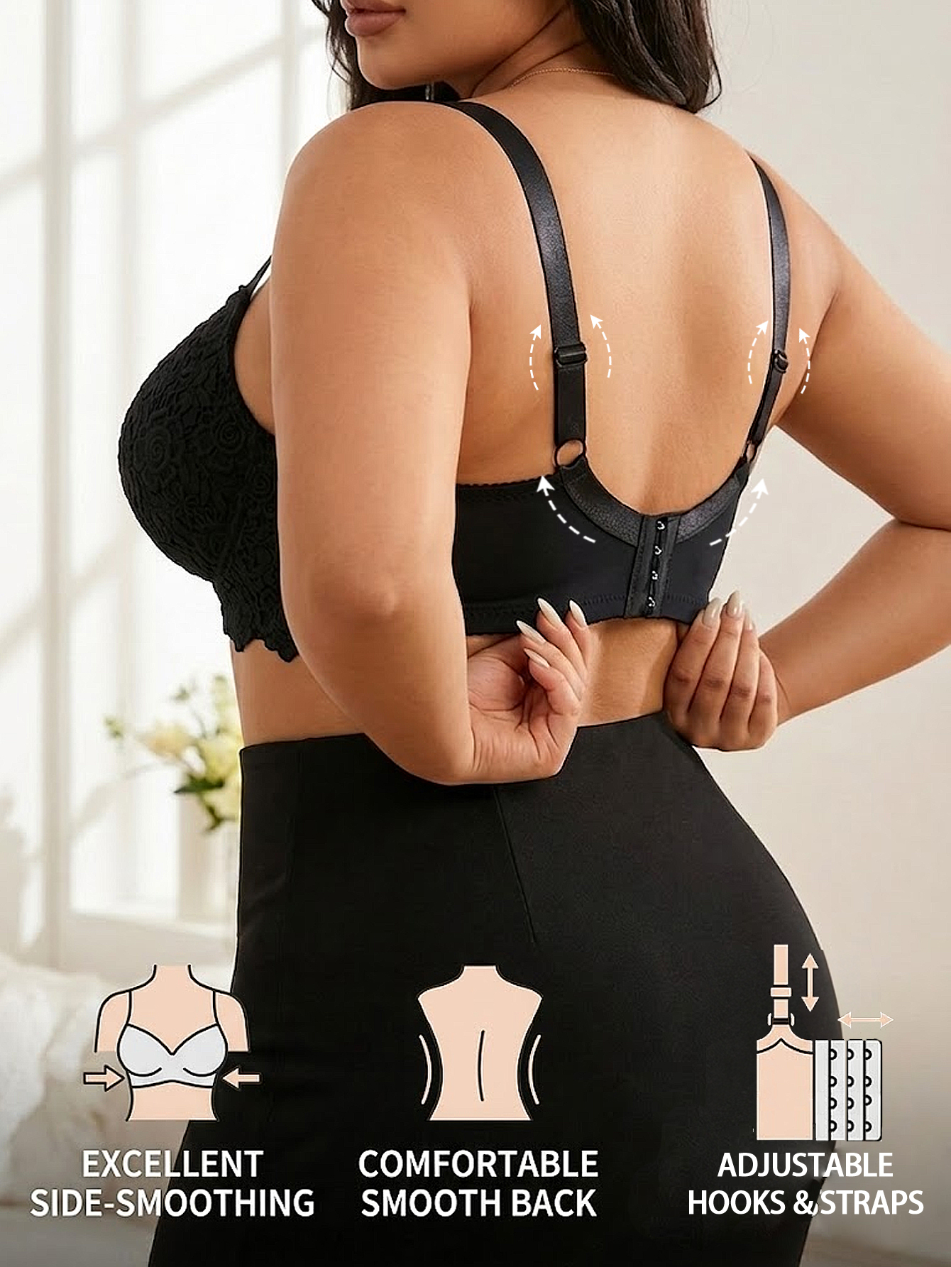 女性用プラスサイズ花柄プッシュアップブラ、アンダーワイヤー入 - Minimizer Bra Women のレビューと価格