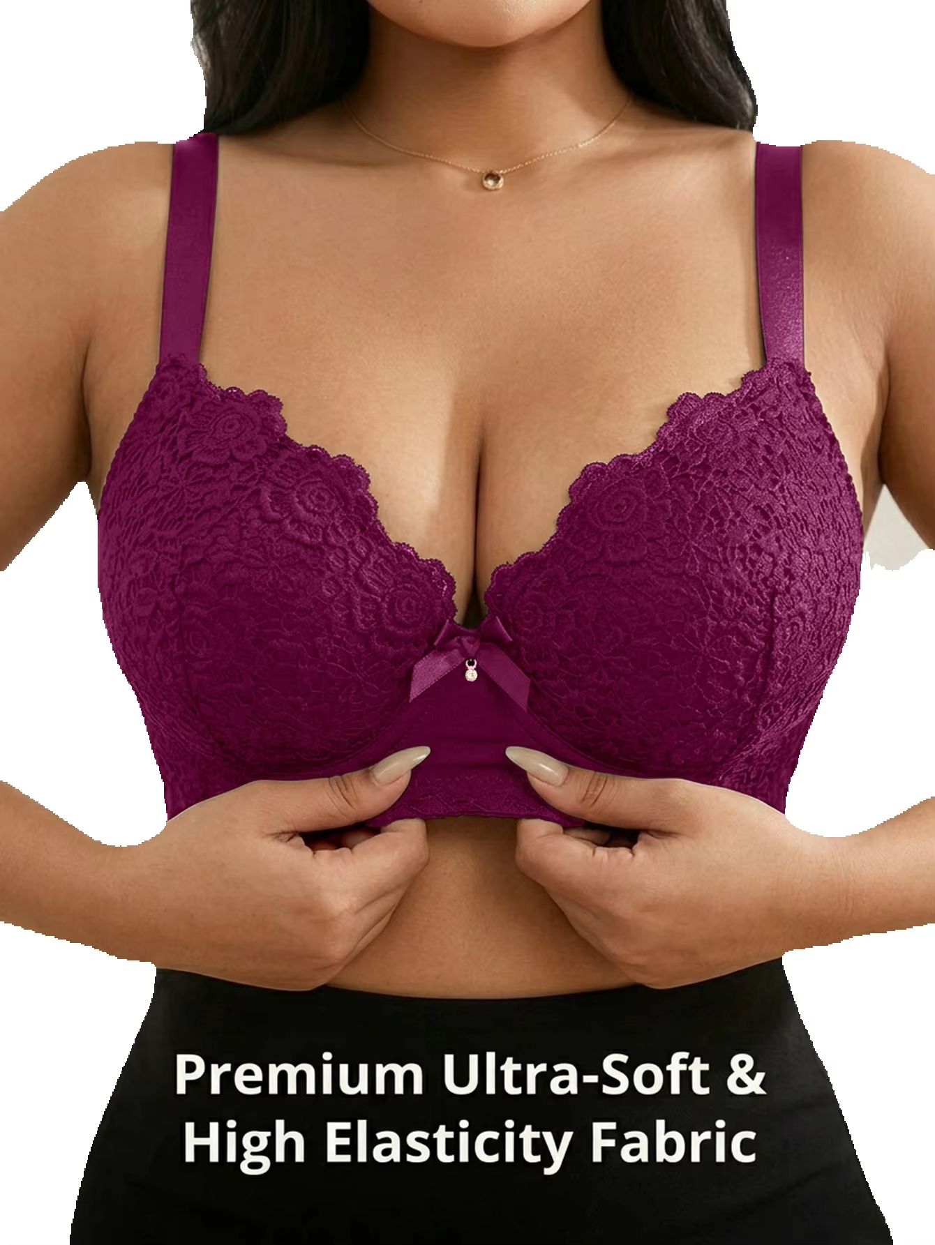 女性用プラスサイズ花柄プッシュアップブラ、アンダーワイヤー入 - Minimizer Bra Women のレビューと価格