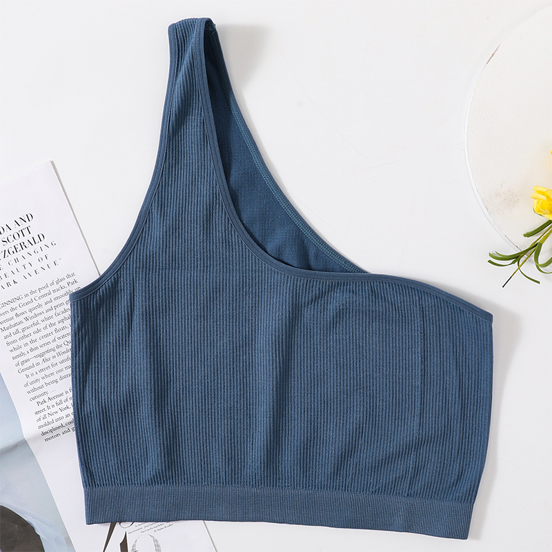 女性用ワンショルダータンクトップ、シームレス下着、ブラ、クロ - T Shirt Bra Seamless のレビューと価格