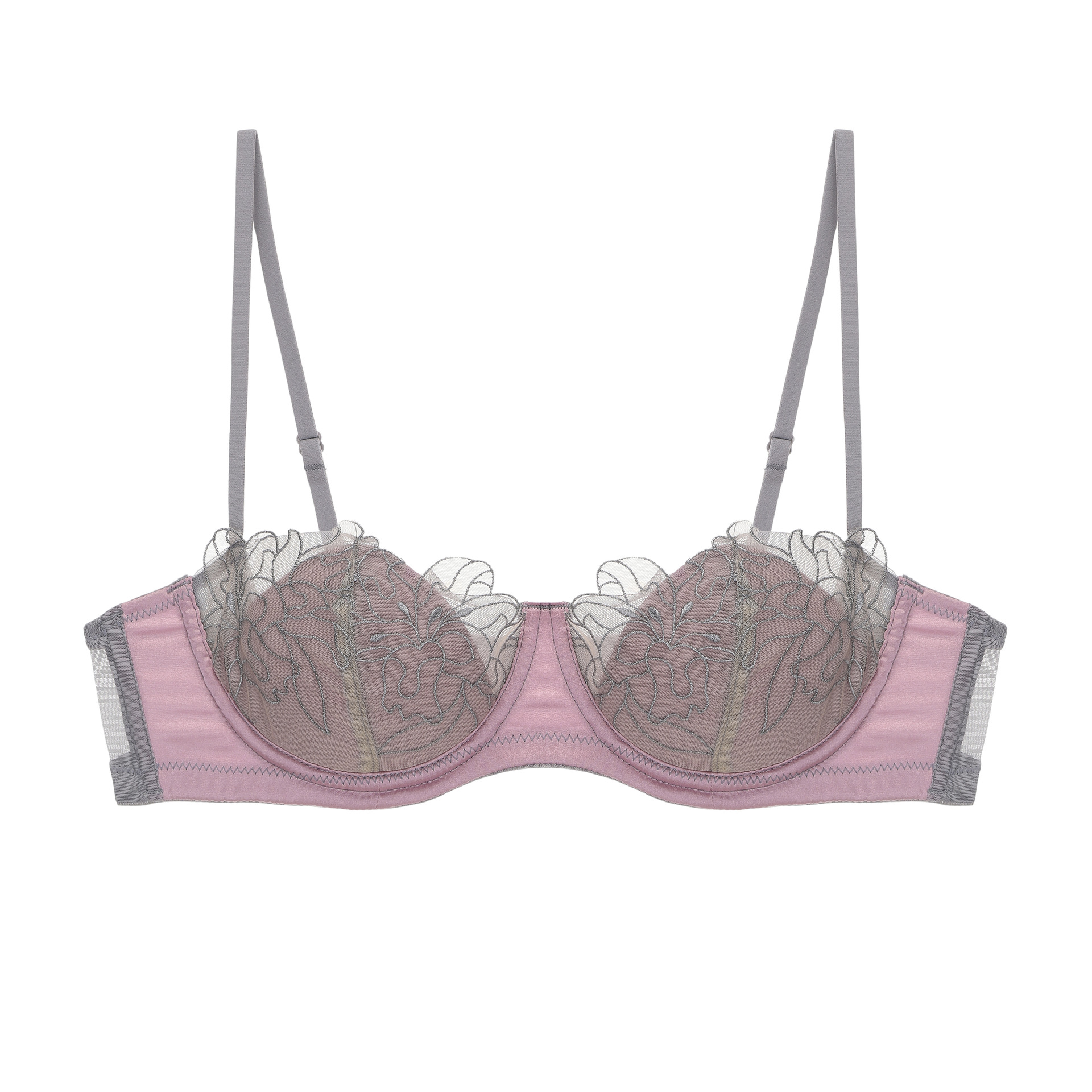ピュルコーラル 2026 新作 花柄レース刺繍ランジェリーセ - Demi Bra Balconette のレビューと価格