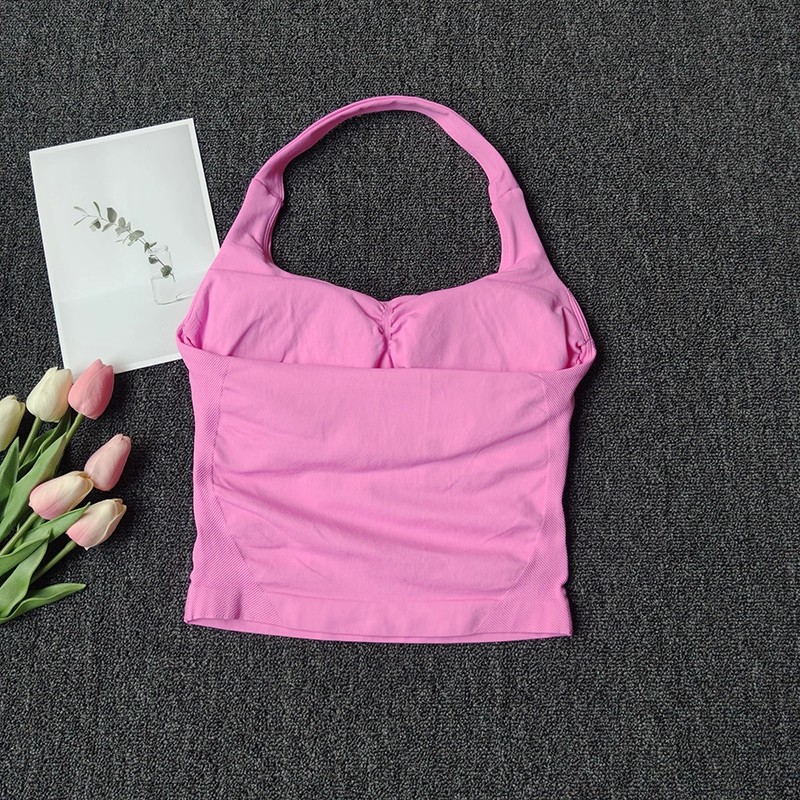 レディースシームレスホルターネックスポーツベストヨガバックレ - T Shirt Bra Seamless のレビューと価格