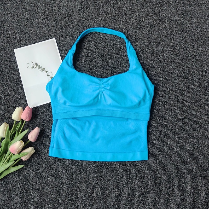 レディースシームレスホルターネックスポーツベストヨガバックレ - T Shirt Bra Seamless のレビューと価格