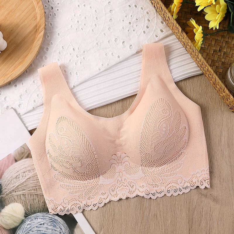 女性のための通気性のあるラテックスブラ,シームレスな下着,パ - Underwire Bra Padded のレビューと価格