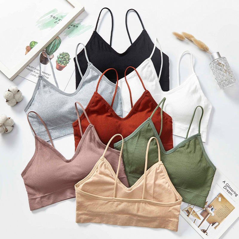 女性用のシームレスなワイヤーブラ,スポーツ,ランニング,エン - Cotton Bra Everyday のレビューと価格