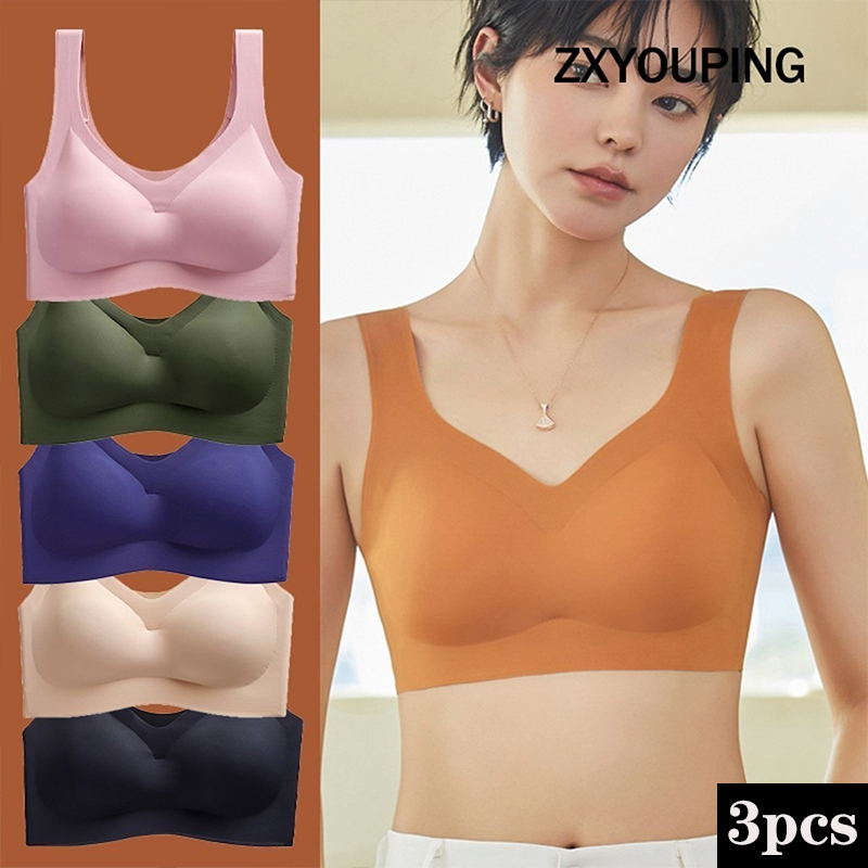 パッド付きシームレススポーツブラ,スチールリングなしで快適, - Cotton Bra Everyday のレビューと価格