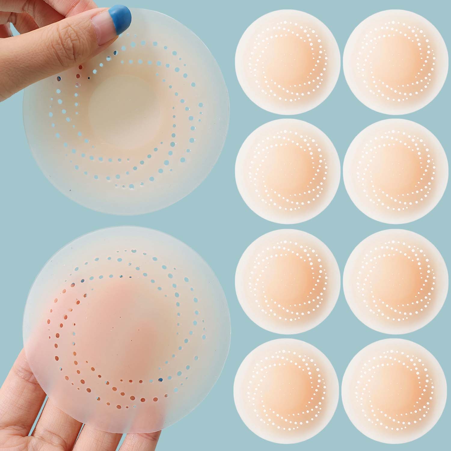 2-10 個目に見えない自己粘着胸パッド再利用可能な通気性の - Strapless Bra Adhesive のレビューと価格