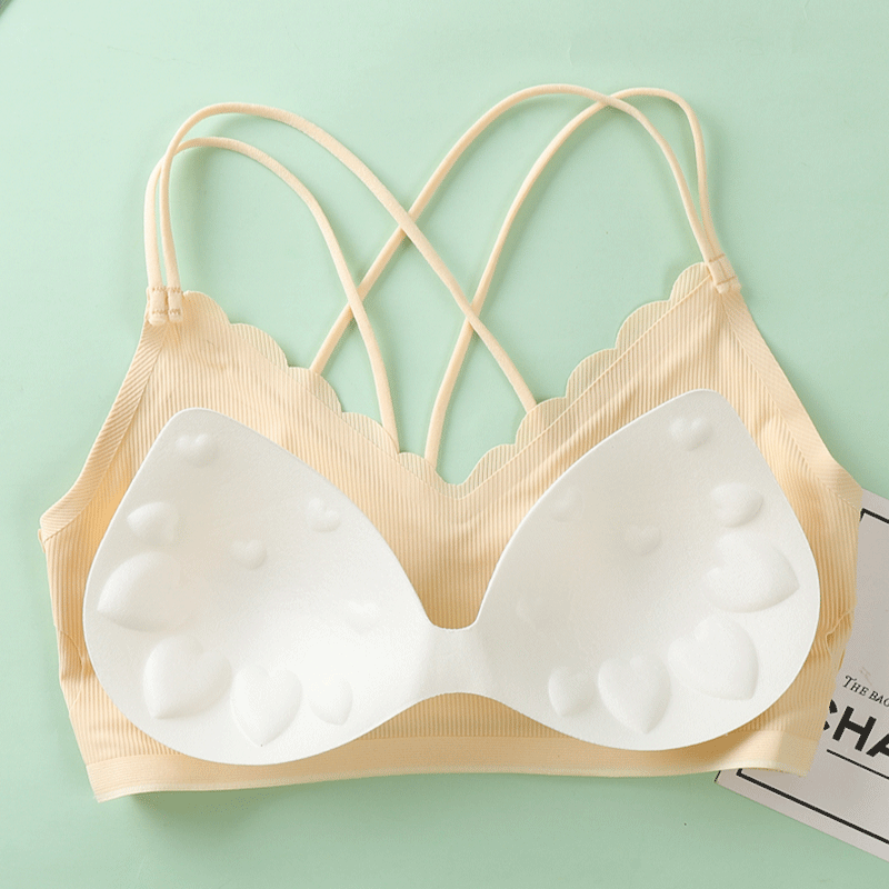 女性のためのセクシーな3Dスポーツブラ,シームレス,ストラッ - Lace Bralette Set のレビューと価格