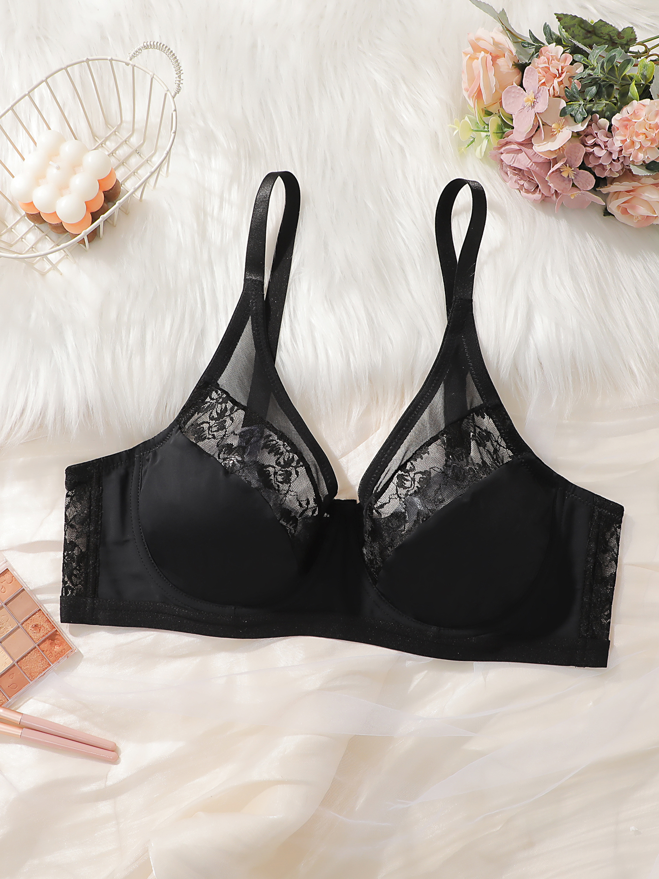 プラスサイズレースミニマイザーブラ、レースメッシュアンダーワ - Minimizer Bra Women のレビューと価格