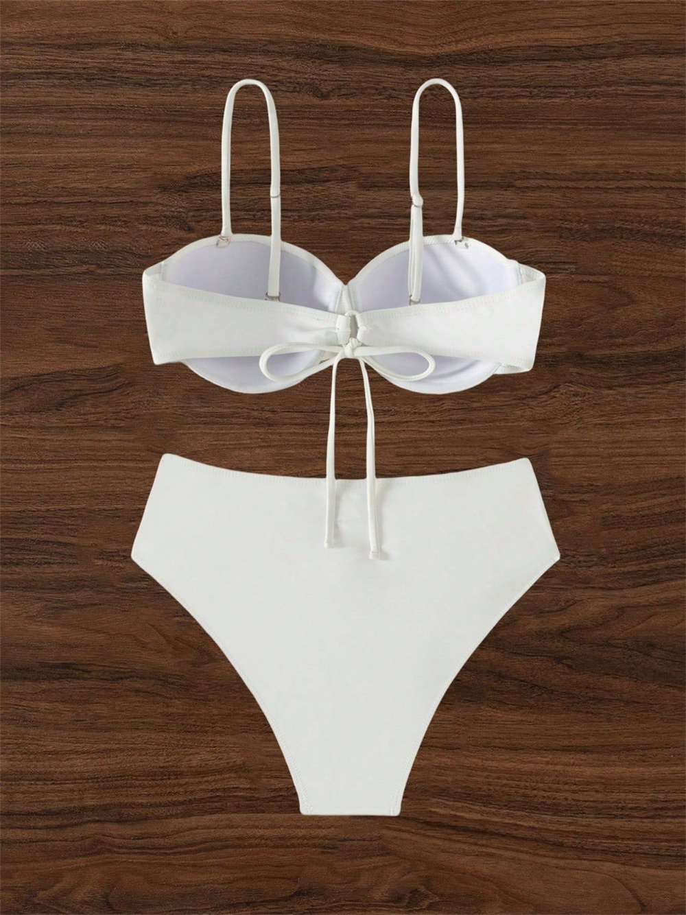 ホワイトスリングビキニブラジャーバックレースアップ水着プッシ - Underwire Bra Padded のレビューと価格