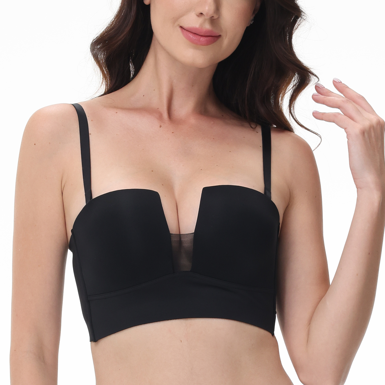 新しいストラップレスの女性のブラジャー超プランジメッシュセク - Convertible Bra Multiway のレビューと価格