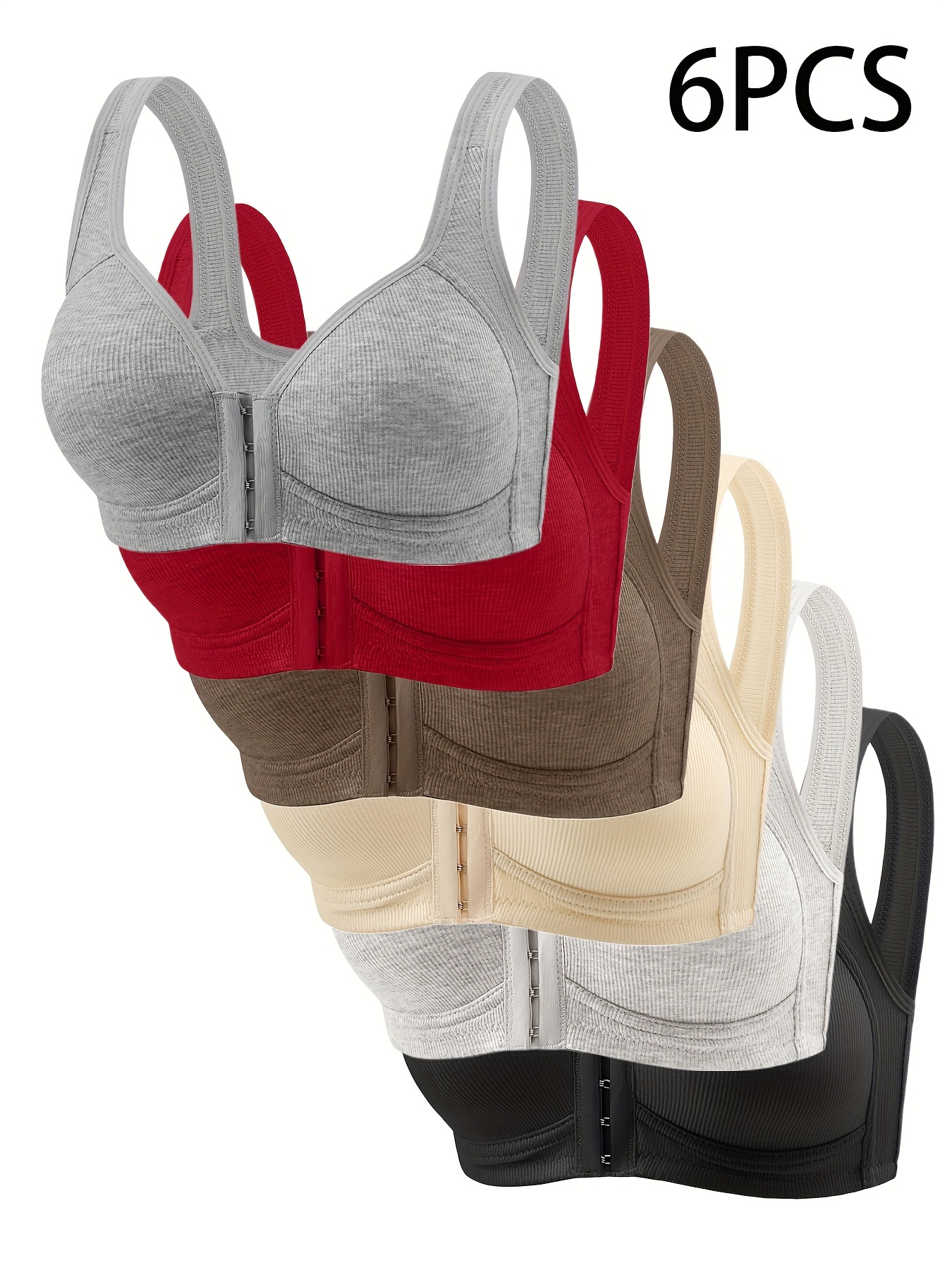 6枚組 レディース エレガント ワイヤーフリー フロントクロ - Wirefree Bra Comfort のレビューと価格