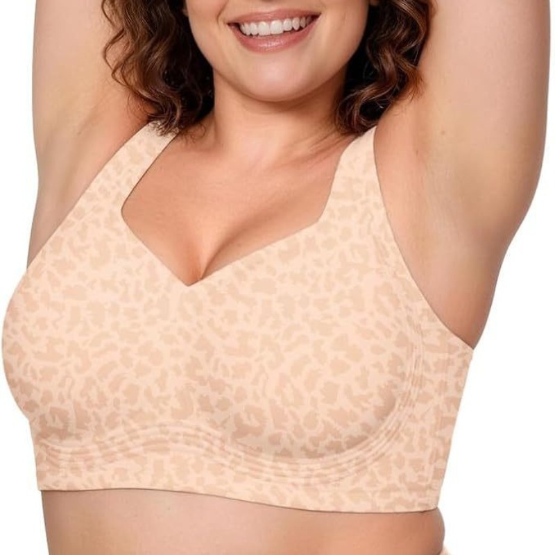 レオパード柄ゼリーブラ ノンワイヤー プッシュアップ ワイヤ - Minimizer Bra Women のレビューと価格