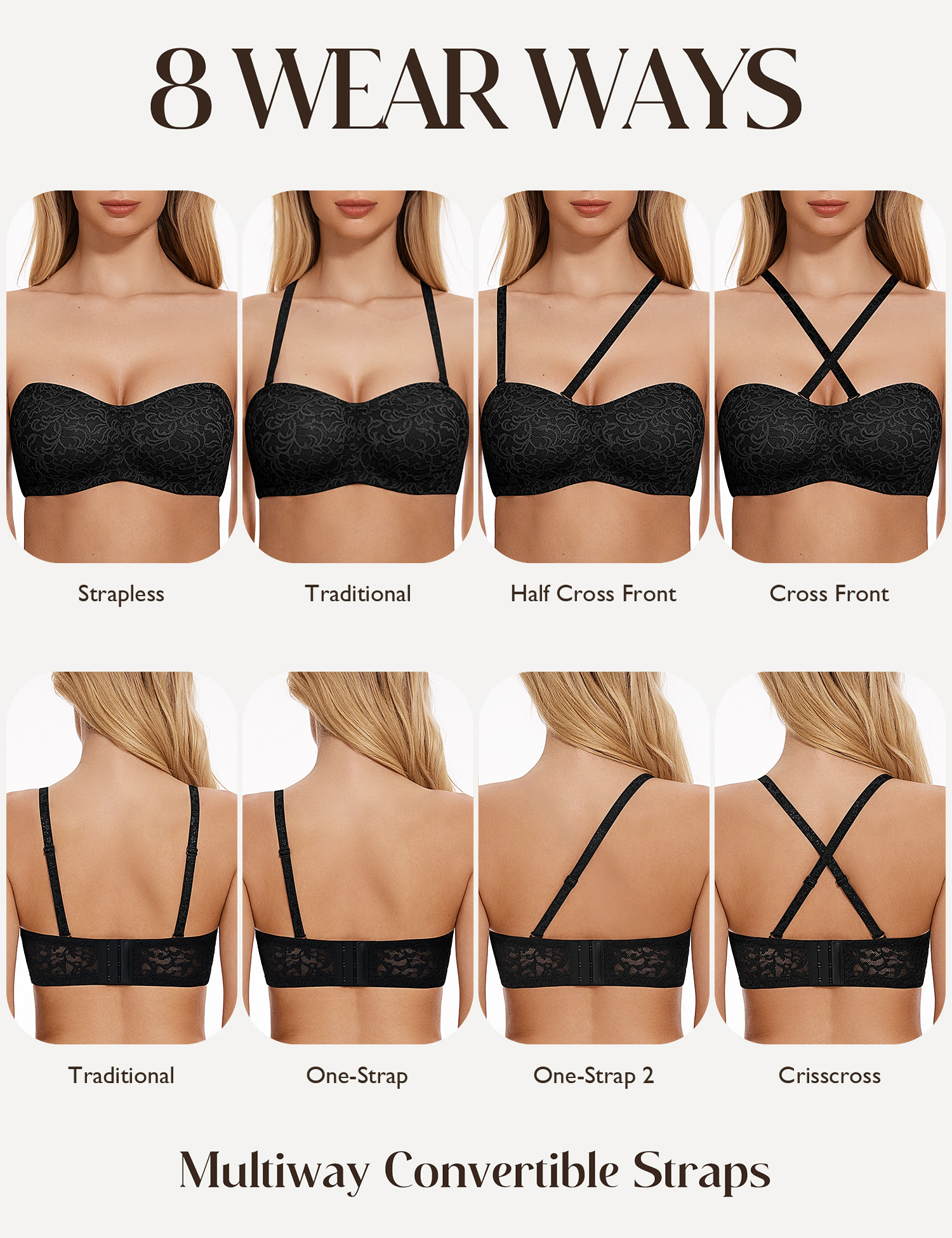 Winglove-女性のためのストラップレス多機能ブラ、わず - Convertible Bra Multiway のレビューと価格