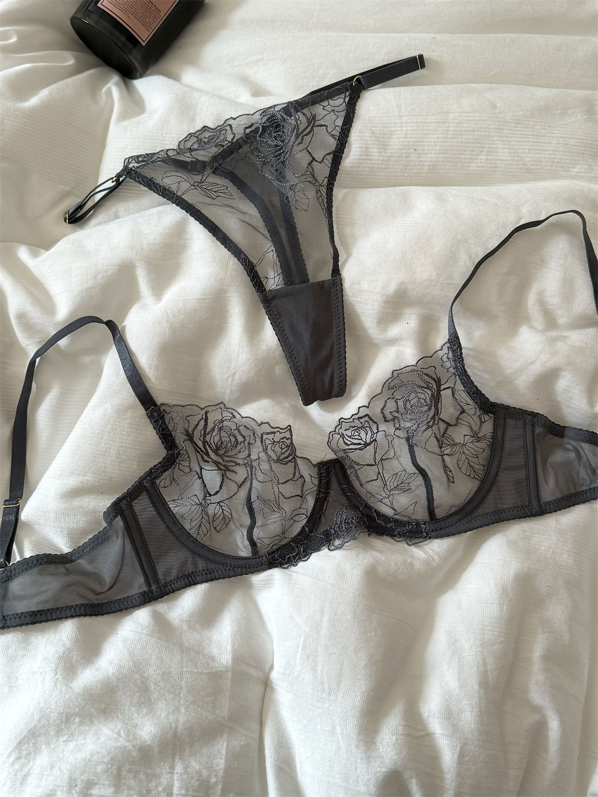 レース刺embroideredフラワー下着セット、メッシュラ - Cotton Bra Everyday のレビューと価格