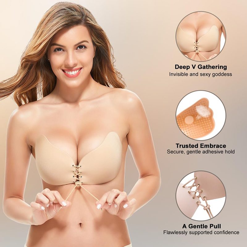1/2ペア レディース サマー バックレス ストラップレス  - Minimizer Bra Women のレビューと価格