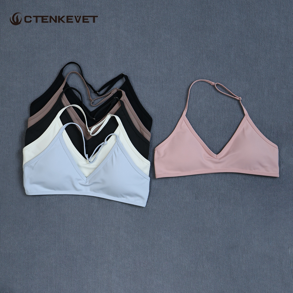 女性用サマーホルターネックパッド入りスポーツヨガブラ、衝撃吸 - Sports Bra Racerback のレビューと価格