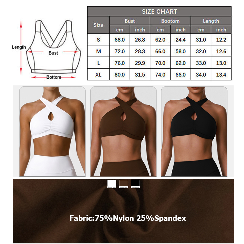 女性ソフトスポーツ下着無地高衝撃ジムヨガブラ通気性速乾フィッ - Sports Bra Racerback のレビューと価格