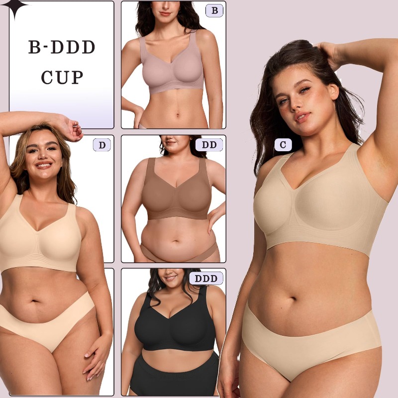 プラスサイズ ワイヤレス ジェリーブラ レディース サポート - Minimizer Bra Women のレビューと価格