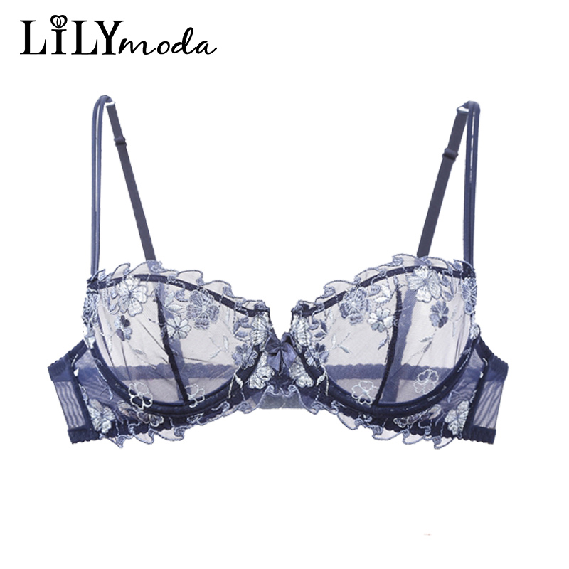 Lilymoda-女性のためのセクシーな透明なブラ,超薄型, - Demi Bra Balconette のレビューと価格