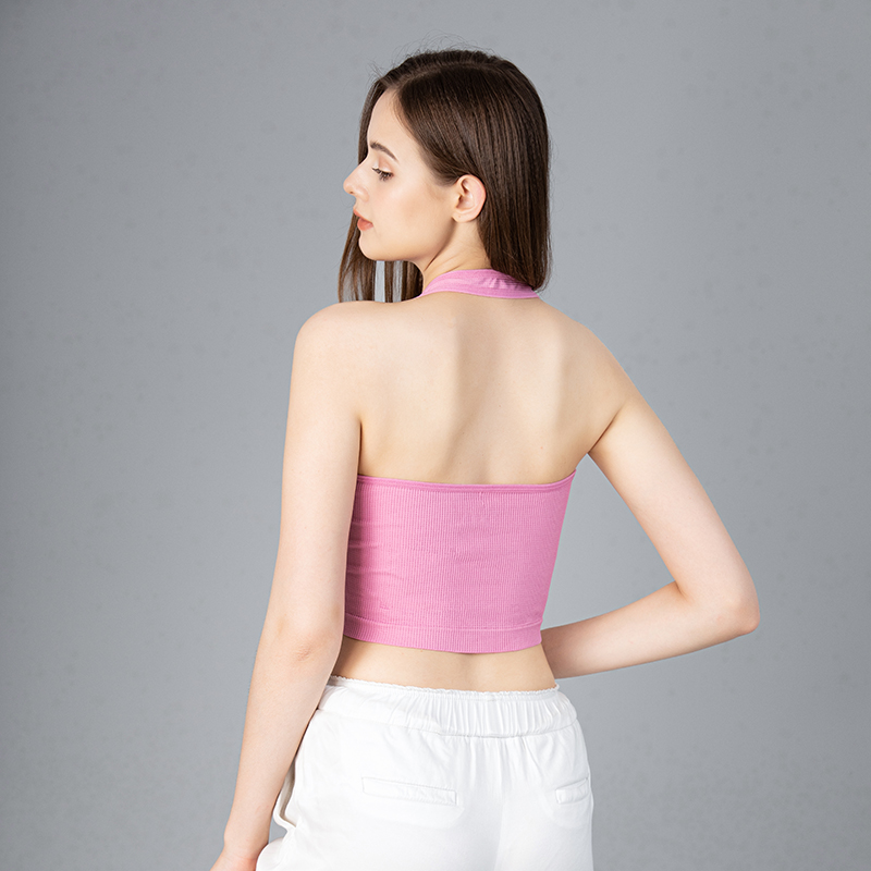 女性のためのセクシーなホルターネックトップ,裸の肩のタンクト - T Shirt Bra Seamless のレビューと価格