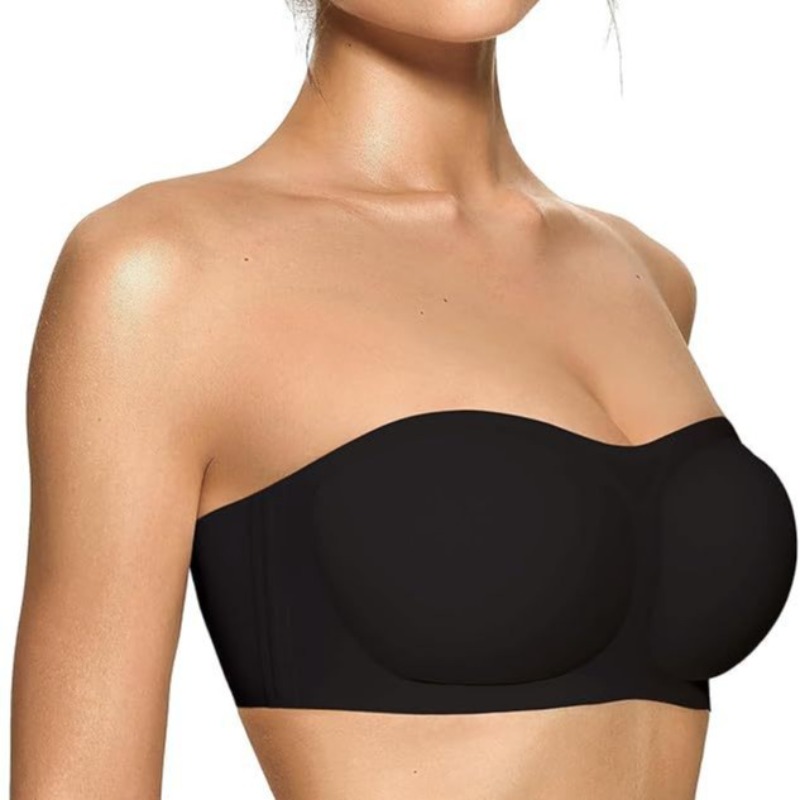 女性用ストラップレスブラ、プッシュアップサポート付き、滑り止 - Wirefree Bra Comfort のレビューと価格