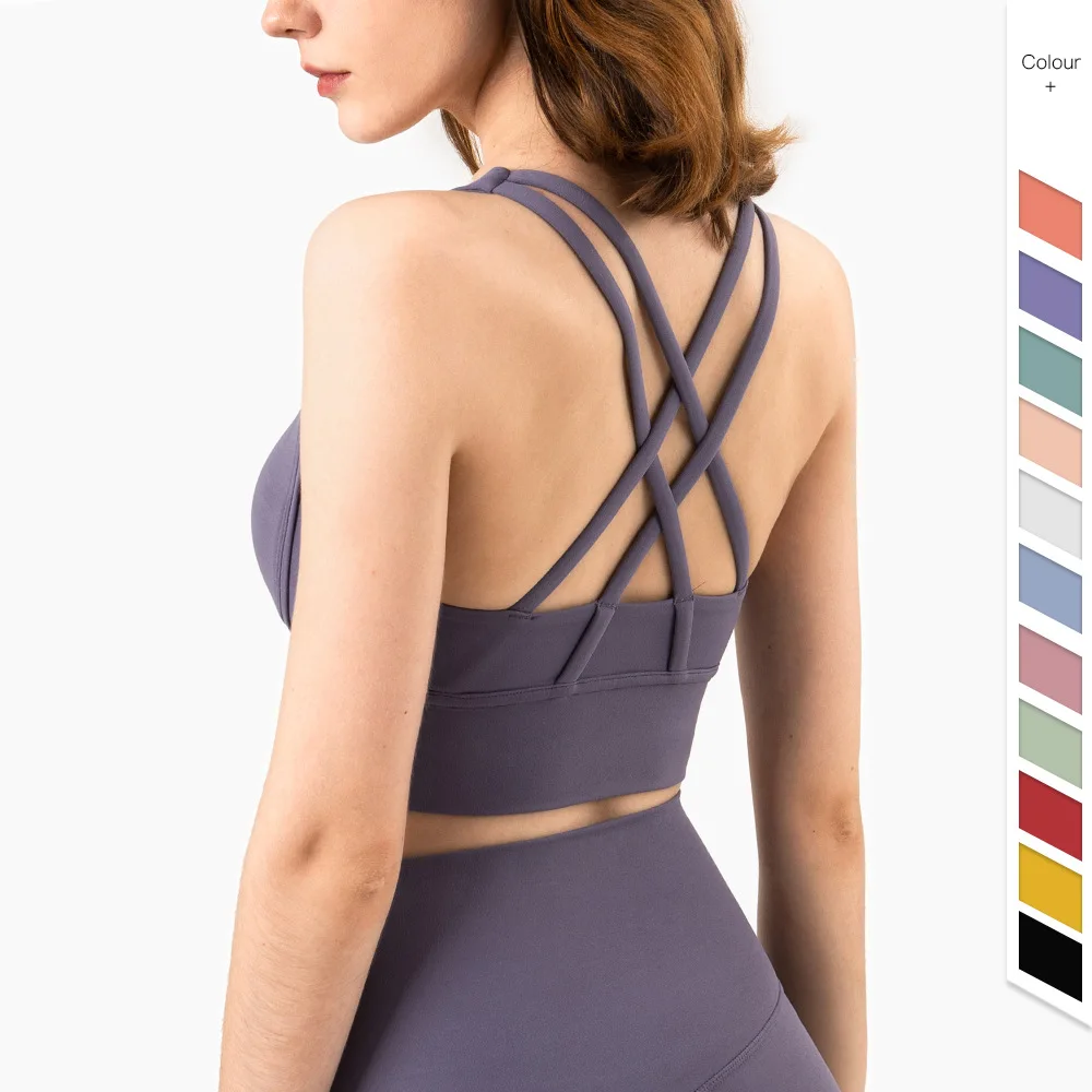 女性用スポーツブラ,フィットネスタンクトップ,通気性のあるヨ - Sports Bra Racerback のレビューと価格