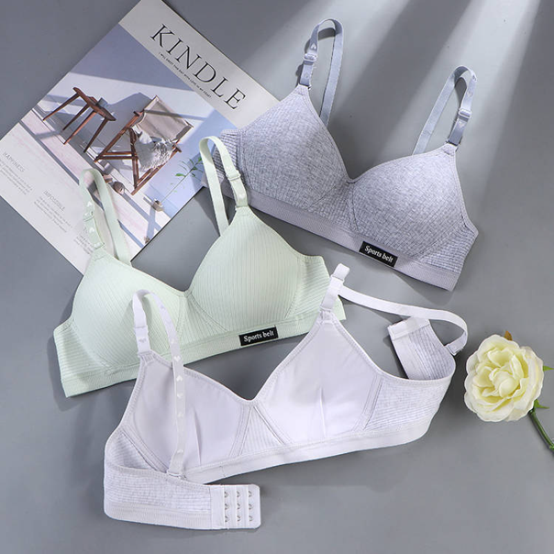 女性用コットン下着 ABカップ ワイヤレスブラジャー ギャザ - Cotton Bra Everyday のレビューと価格