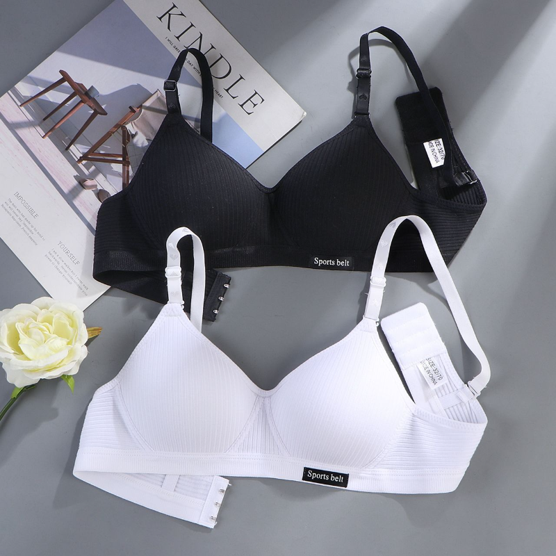 女性用コットン下着 ABカップ ワイヤレスブラジャー ギャザ - Cotton Bra Everyday のレビューと価格