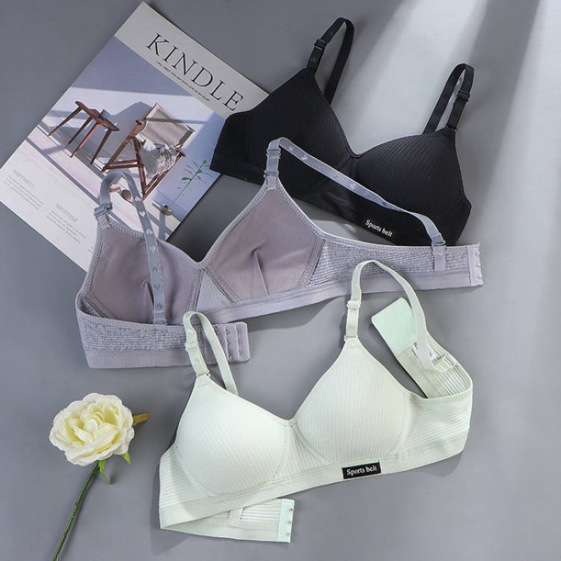 女性用コットン下着 ABカップ ワイヤレスブラジャー ギャザ - Cotton Bra Everyday のレビューと価格
